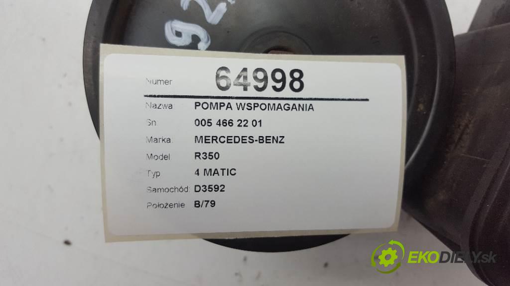 MERCEDES-BENZ R350 4 MATIC 2007 200kW 4 MATIC 3498 pumpa servočerpadlo 005 466 22 01 (Servočerpadlá, pumpy řízení)