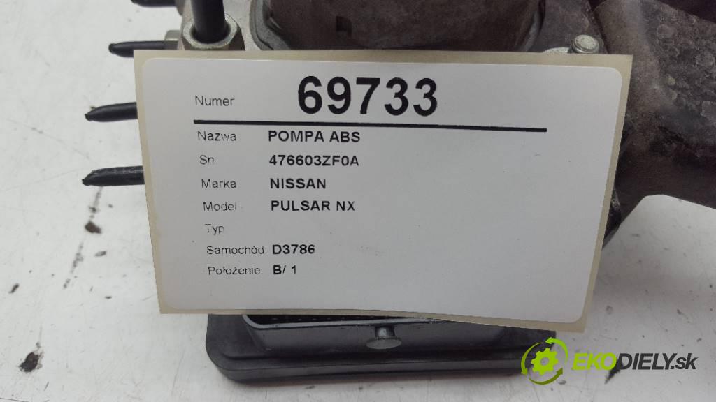 NISSAN PULSAR NX   2017 85kW   1197 Pumpa ABS 476603ZF0A (Pumpy ABS)