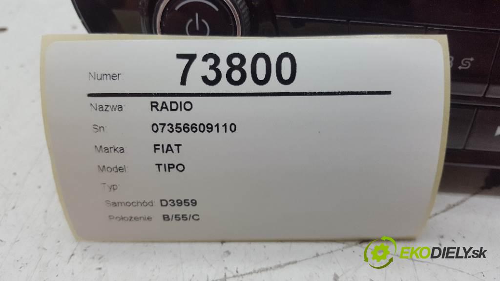 FIAT TIPO  2017 0 kW    0 RADIO 07356609110 (Audio zařízení)