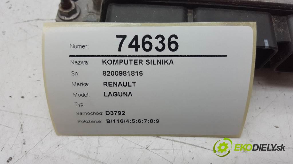 RENAULT LAGUNA  2010 81 kW    1461 řídící jednotka motora 8200981816 (Řídící jednotky)