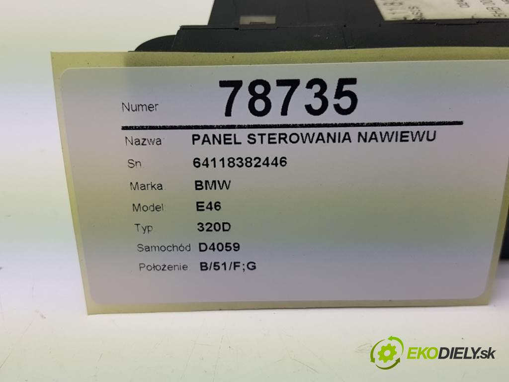 BMW E46 320D 1999 136 kW 320D 1950 Panel ovládaní topení 64118382446 (Ovládaní topení a přepínače)