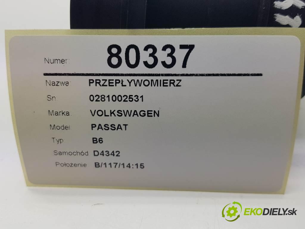 VOLKSWAGEN PASSAT B6 2006 77kW B6 1896 Váha vzduchu 0281002531 (Váhy vzduchu)