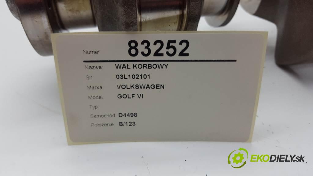 VOLKSWAGEN GOLF VI   2013 77 kw   1598 Kardaň, hriadeľ KLIKA: 03L102101 (Ostatné)