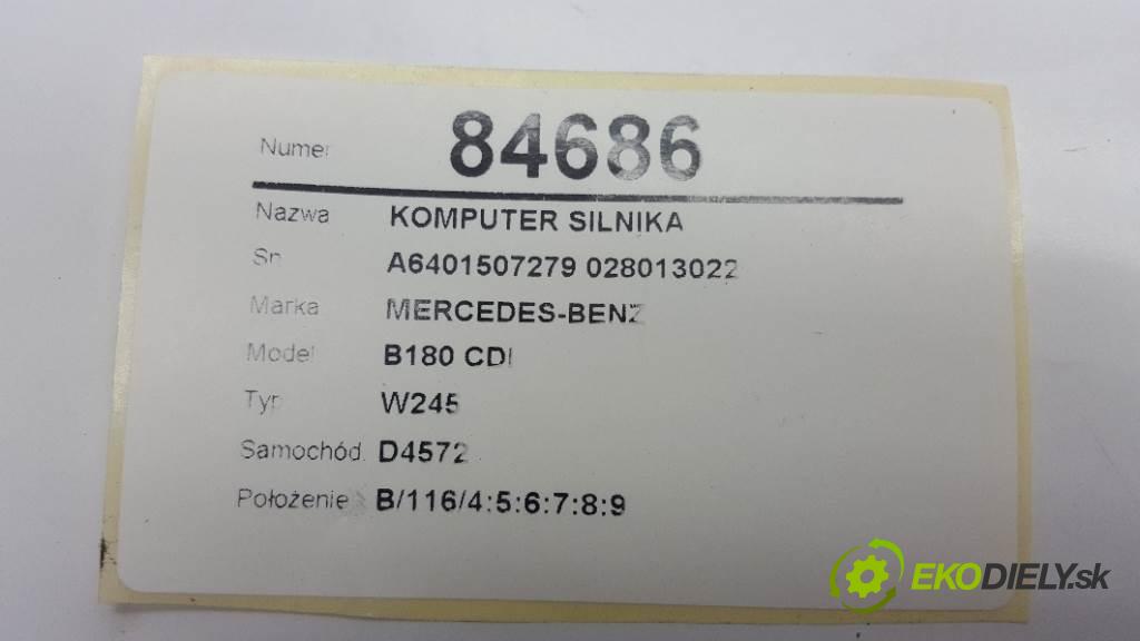 MERCEDES-BENZ B180 CDI W245 2005 80kw W245 1992 řídící jednotka motora A6401507279 028013022 (Řídící jednotky)