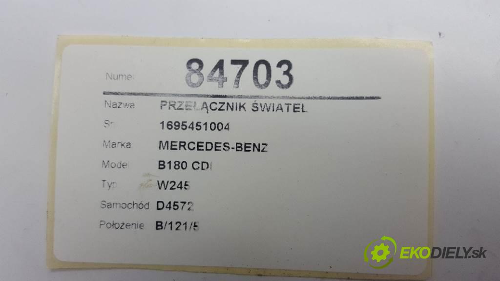 MERCEDES-BENZ B180 CDI W245 2005 80kw W245 1992 přepínač světel 1695451004 (Ovládaní topení a přepínače)