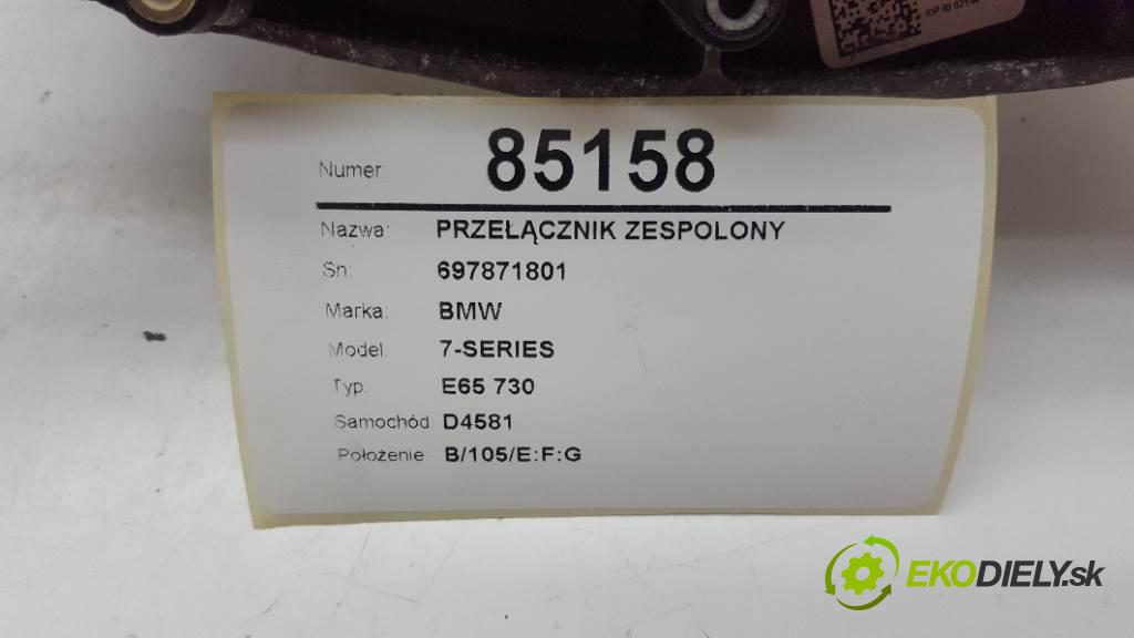 BMW 7-SERIES E65 730 2003 0 kW E65 730 730 Prepínač kombinovaný 697871801 (Prepínače, spínače, tlačidlá a ovládače kúrenia)