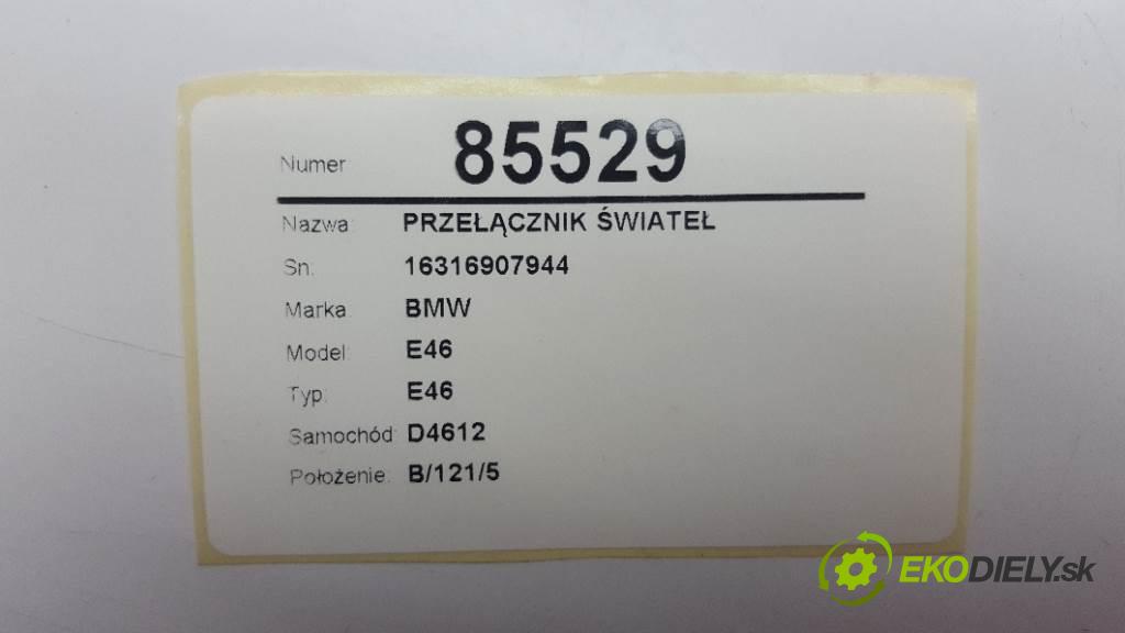 BMW E46 E46 1998 100kw E46 1950 Prepínač svetiel 16316907944 (Prepínače, spínače, tlačidlá a ovládače kúrenia)