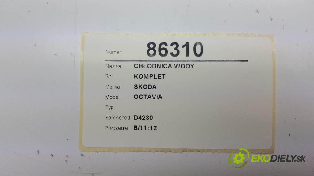 SKODA OCTAVIA  2005 75kW    1595 Chladič vody KOMPLET (Chladiče vody)